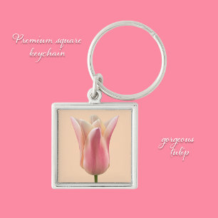 Gorgeous Pink Tulip Keychain Gifts