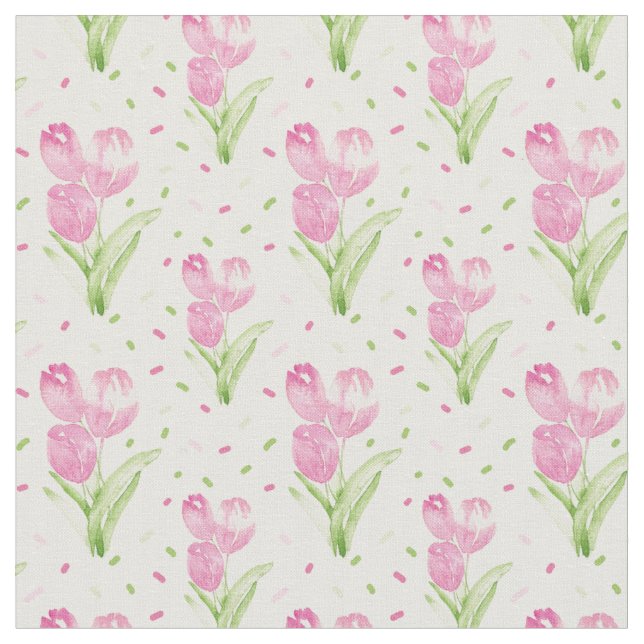 Gorgeous Pink Tulips Fabric (Close Up)