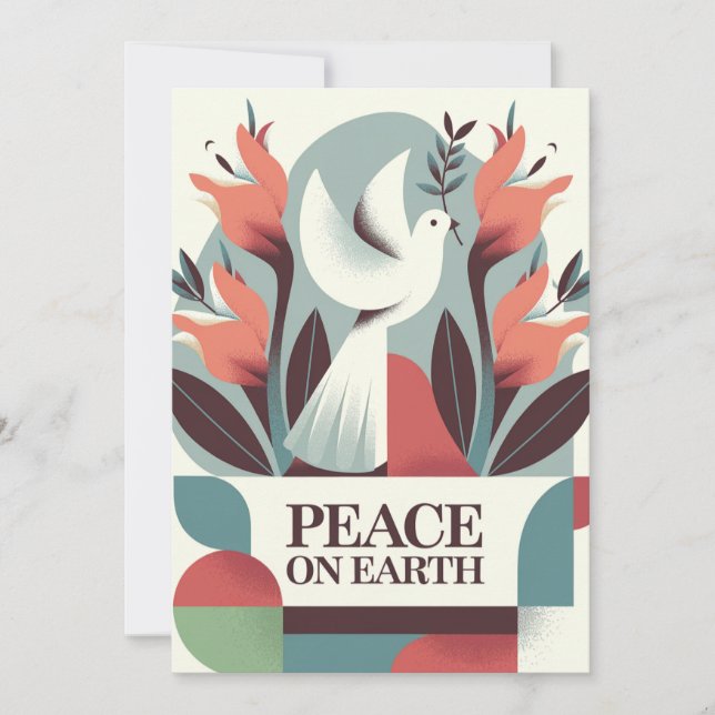 Gorgeous Post Modern design Peace on Earth Holiday Card (Front)