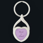 Gorgeous Purple Couple in Love Key Ring<br><div class="desc">Shop Weddings by Rhoadie for lovely keychains for couples.  This design features a heart shaped keychain with you and your lovers name written in lovely dark purple font on a purple parchment background.   Customise yours today!</div>