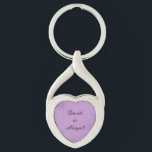 Gorgeous Purple Couple in Love Key Ring<br><div class="desc">Shop Weddings by Rhoadie for lovely keychains for couples.  This design features a heart shaped keychain with you and your lovers name written in lovely dark purple font on a purple parchment background.   Customise yours today!</div>