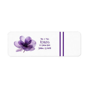 Gorgeous Purple Flower Return Address Labels
