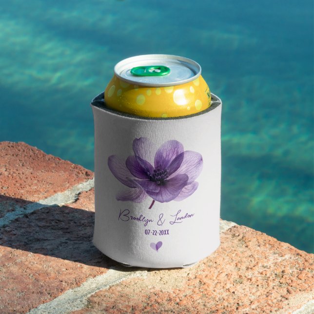 Gorgeous Purple Flower Wedding Can Cooler (In Situ Pool)
