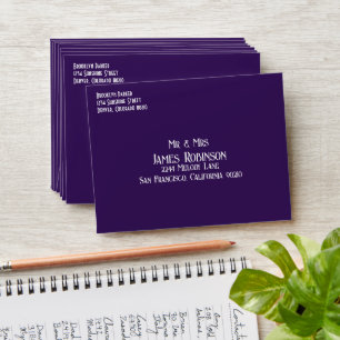 Gorgeous Purple Flower Wedding  Envelope