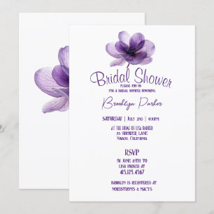 Gorgeous Purple Flower Wedding Invitation
