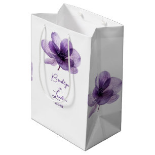 Gorgeous Purple Flower Wedding  Medium Gift Bag