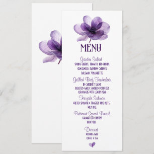 Gorgeous Purple Flower Wedding Menu