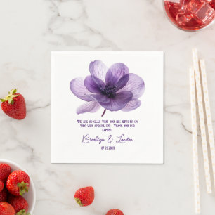 Gorgeous Purple Flower Wedding  Napkin