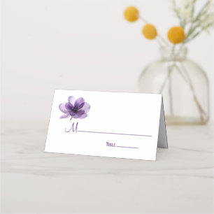 Gorgeous Purple Flower Wedding Place Card