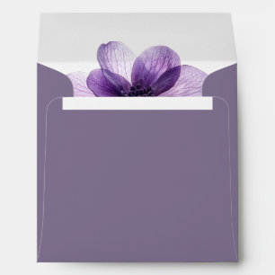 Gorgeous Purple Flower Wedding Square Envelopes