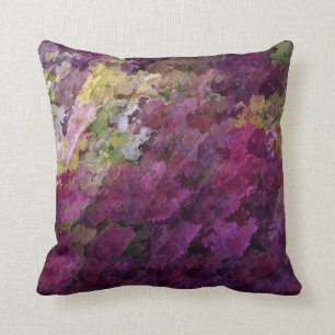 Gorgeous Purple Garden Grunge Print Pillow 16x16