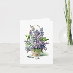 Gorgeous Purple Lavendar Lilac Basket Card