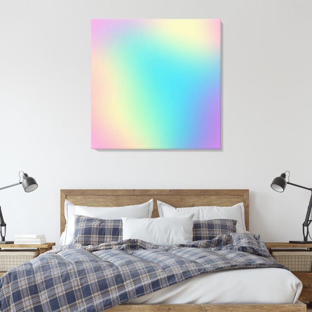 Gorgeous Rainbow Gradient Canvas Print (Insitu (Bedroom))