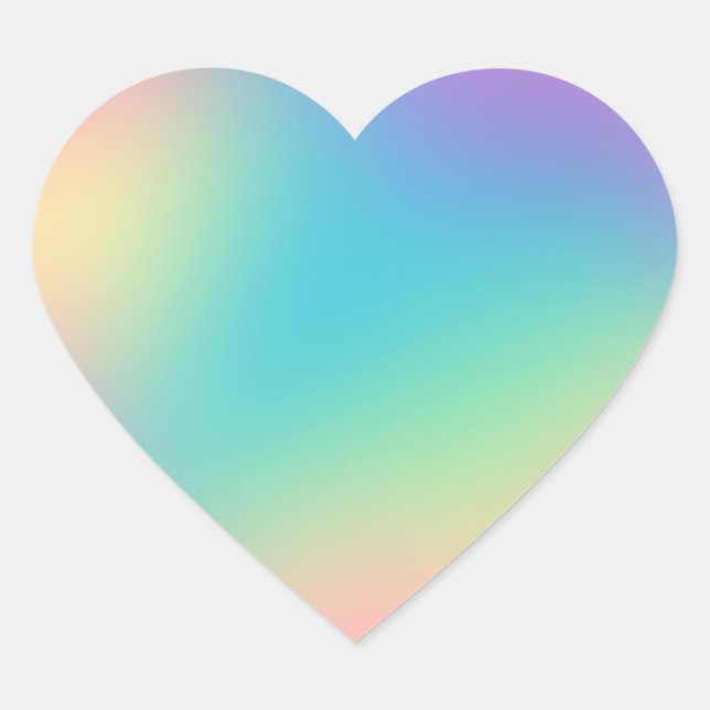 Gorgeous Rainbow Gradient Heart Sticker (Front)