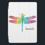 Gorgeous Rainbow Watercolor Dragonfly Silhouette iPad Pro Cover<br><div class="desc">Gorgeous Rainbow Watercolor Dragonfly Silhouette Personalised Tablet cover for Ipad or Kindle. Rainbow of colours in watercolor,  dragonfly silhouette.  Add name to personalise. www.SamAnnDesigns.com</div>