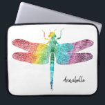 Gorgeous Rainbow Watercolor Dragonfly Silhouette Laptop Sleeve<br><div class="desc">Gorgeous Rainbow Watercolor Dragonfly Silhouette Personalised Laptop Sleeve. Rainbow of colours in watercolor,  dragonfly silhouette.  Add name to personalise. www.SamAnnDesigns.com</div>