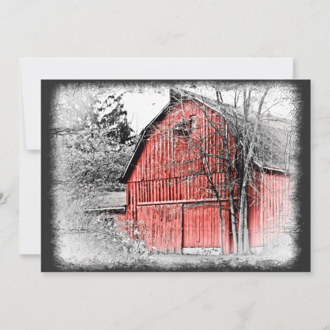 Gorgeous Red Barn Invitation (Front)