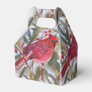 GORGEOUS RED CARDINAL FAVOUR BOX