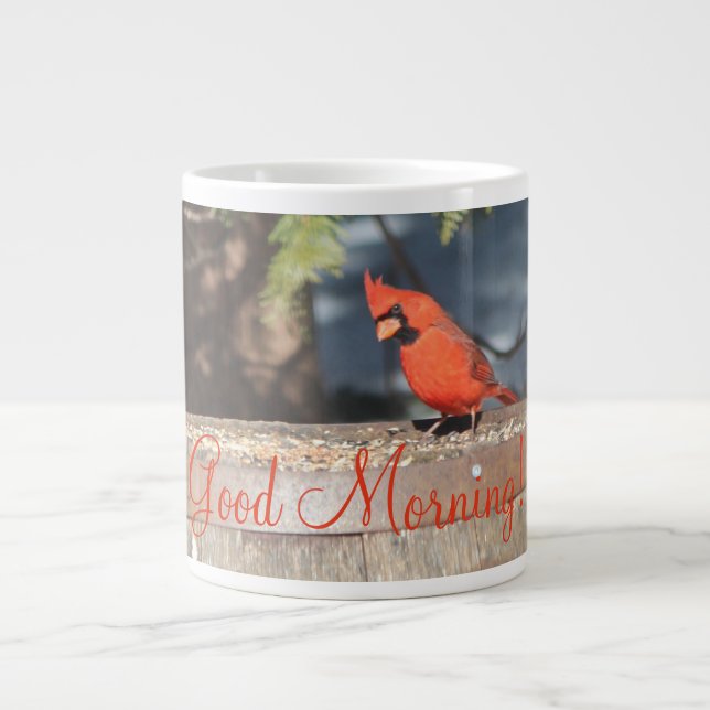Gorgeous Red Cardinal Large Coffee Mug (Front)