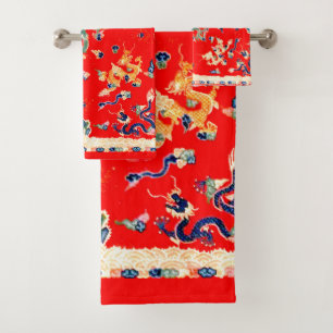 Gorgeous Red Dragon  Bath Towel Set