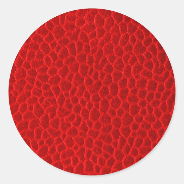 Gorgeous Red Leather Texture Classic Round Sticker (Front)