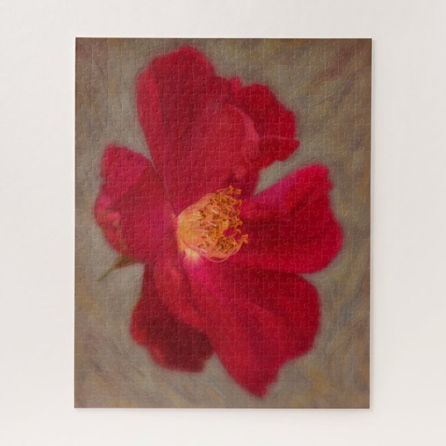 Gorgeous Red Rose Art Flower Puzzle (Vertical)