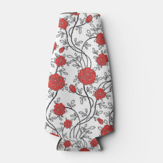 gorgeous red rose pattern bottle cooler