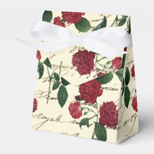 Gorgeous Red Roses and Classic Vintage Handwriting Favour Box