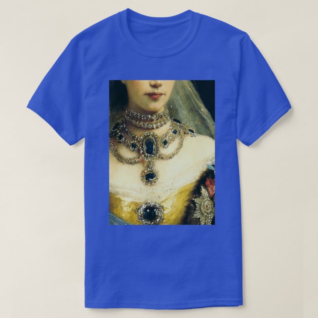 Gorgeous Renaissance Painting of a Bejeweled Neckl T-Shirt (Design Front)