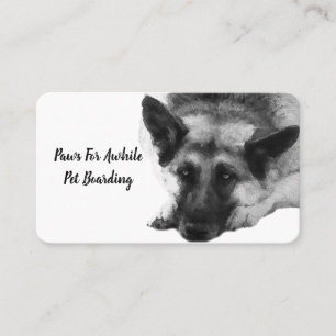 Gorgeous Resting German Shepherd in Watercolor Business Card