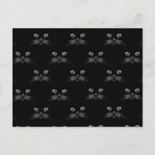 Gorgeous Retro Black Cat Feline Pattern Postcard