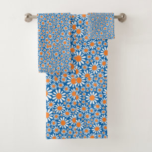 Gorgeous Retro Daisy Pattern Bath Towel Set