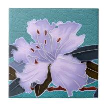 Gorgeous Rhododendron Art Nouveau Border Repro