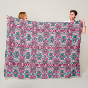 Gorgeous rose pattern in vintage look fleece blanket