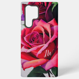Gorgeous roses and custom text samsung galaxy case
