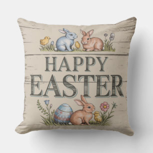 Gorgeous Rustic farm house inspired Happy Easter Cushion