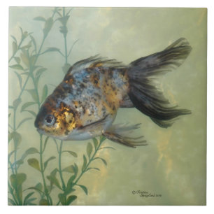 Gorgeous Ryukin Calico Goldfish Tile