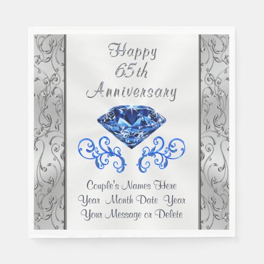 Sapphire 65th Wedding Anniversary Napkins