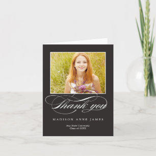 Gorgeous Script Graduation Thank You Card