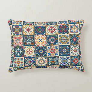 Gorgeous seamless pattern white colourful Moroccan Decorative Cushion