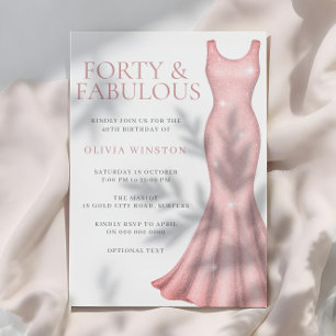 Gorgeous Shimmer Dress 40th Birthday Party Invitation