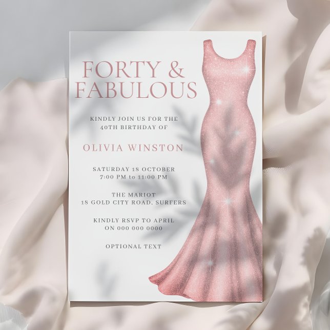 Gorgeous Shimmer Dress 40th Birthday Party Invitation (Creator Uploaded)