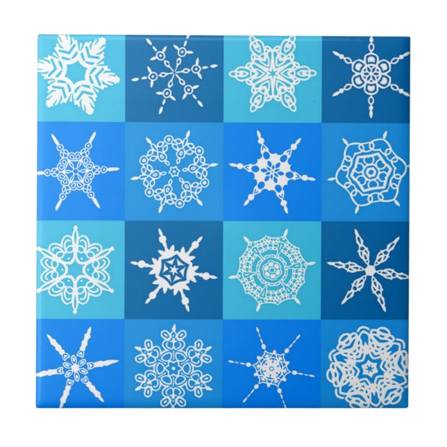GORGEOUS SNOWFLAKES CERAMIC TILE (Front)