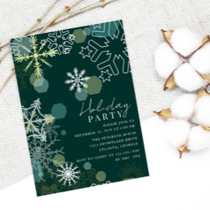 Gorgeous Snowflakes Holiday Party Invitation