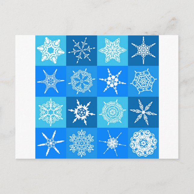 GORGEOUS SNOWFLAKES POSTCARD (Front)