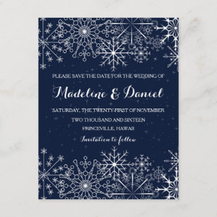 Gorgeous Snowflakes Winter Save the Date cards