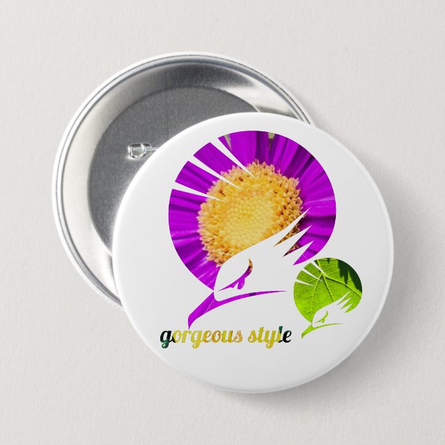 Gorgeous style 7.5 cm round badge (Front & Back)