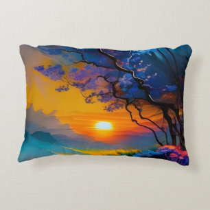 Gorgeous Sunrise over pond  Decorative Cushion