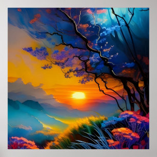 Gorgeous Sunrise over pond  Poster