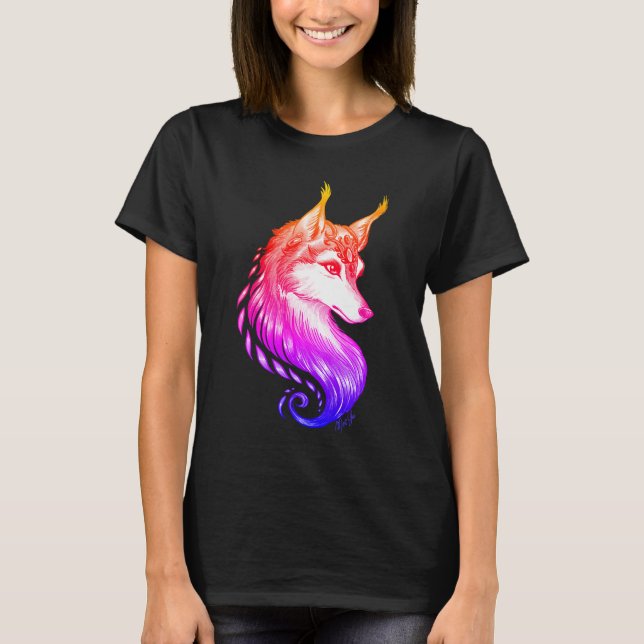 Gorgeous Sunset Hand Drawn Wolf Classic T-Shirt (Front)